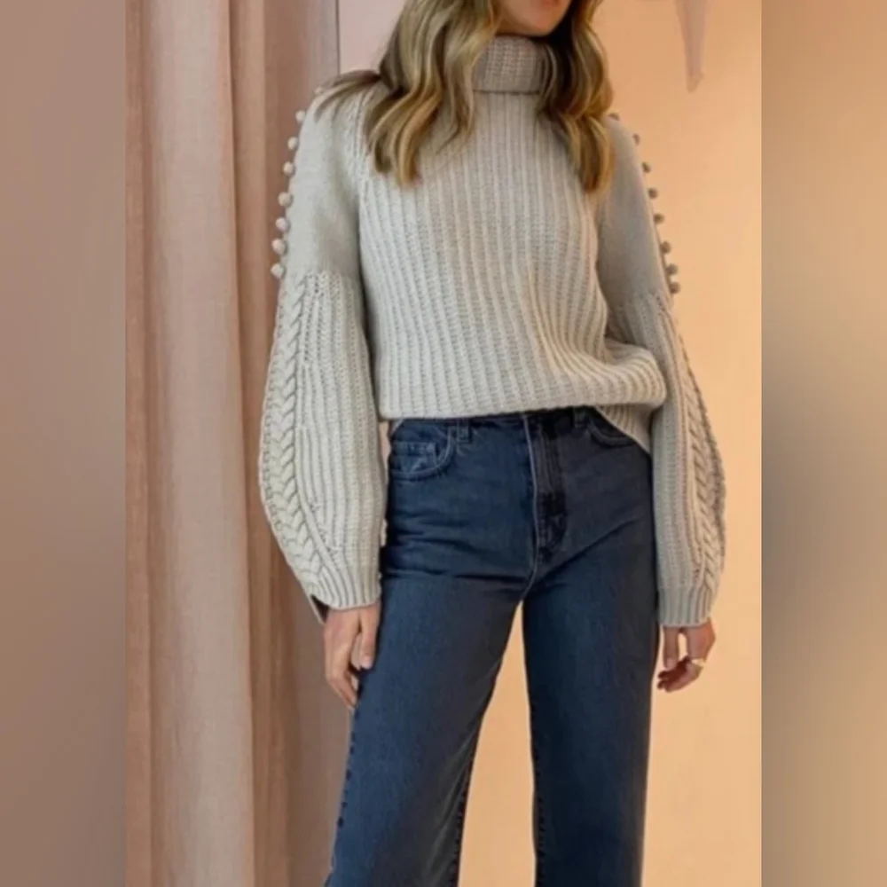 Jolslin Studio Gemma Merino Wool Blend Turtleneck Sweater Australian Designer